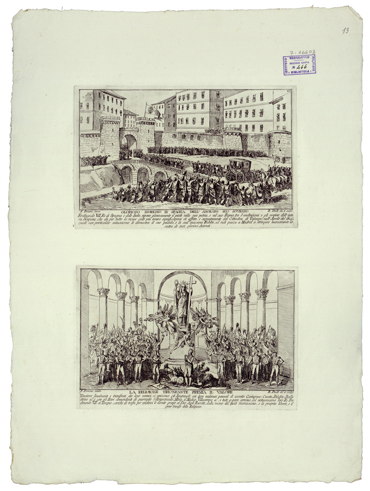 (N:34796) VEDUTE - LI REGNI DI SPAGNA E PORTOGALLO - FOGLIO 13 (B0020629) Carte e stampe antiche: riproduzione a colori su carta (formato A1)