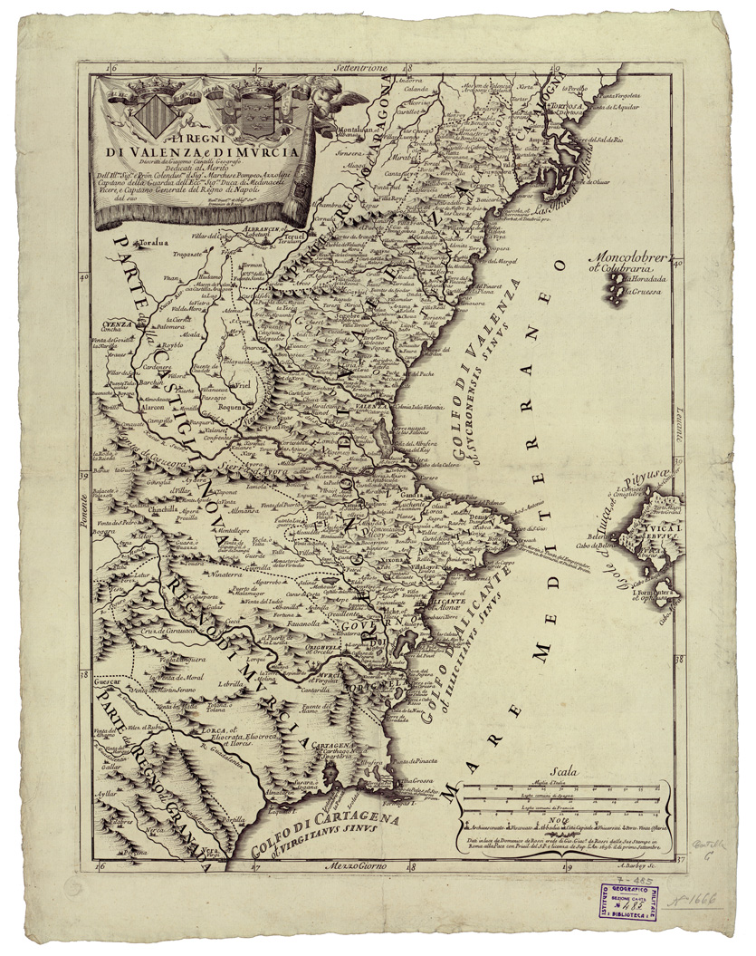 (N:34806) IL REGNO DI VALENZA E MURCIA (B0020639) Carte e stampe antiche: riproduzione a colori su carta (formato A1)