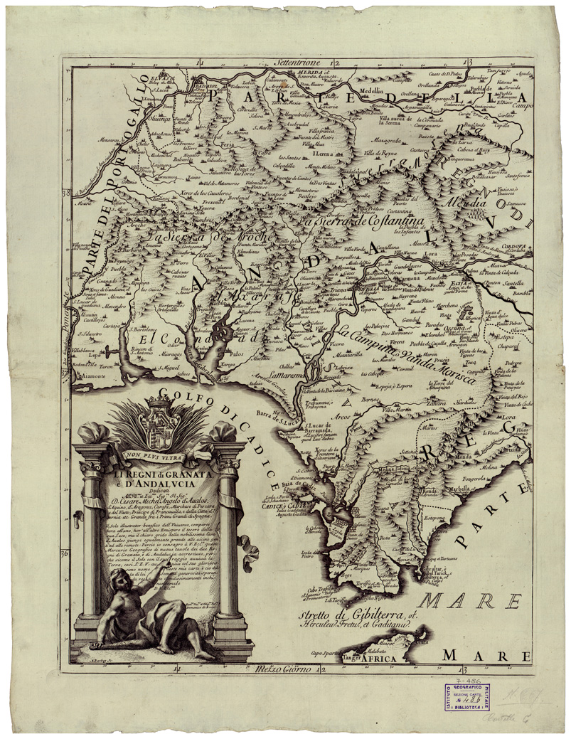(N:34807) LI REGNI DI GRANATA E' D'ANDALUCIA - FOGLIO 1 (B0020640) Carte e stampe antiche: riproduzione a colori su carta (formato A1)