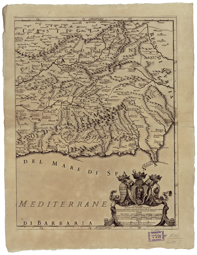 (N:34808) LI REGNI DI GRANATA E D'ANDALUCIA - FOGLIO 2 (B0020641) Carte e stampe antiche: riproduzione a colori su carta (formato A1)