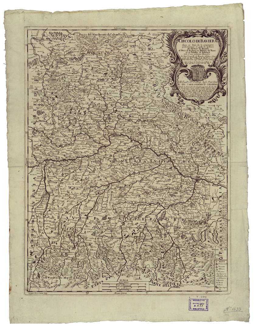 (N:34823) CIRCOLO DI BAVIERA DIVISO NEI SUOI STATI ETC... (B0020656) Carte e stampe antiche: riproduzione a colori su carta (formato A1)