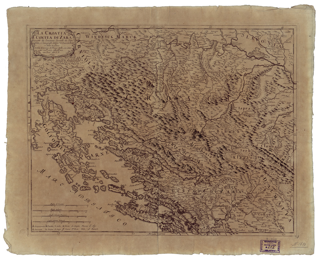 (N:34830) LA CROATIA E CONTEA DI ZARA (B0020663) Carte e stampe antiche: riproduzione a colori su carta (formato A1)