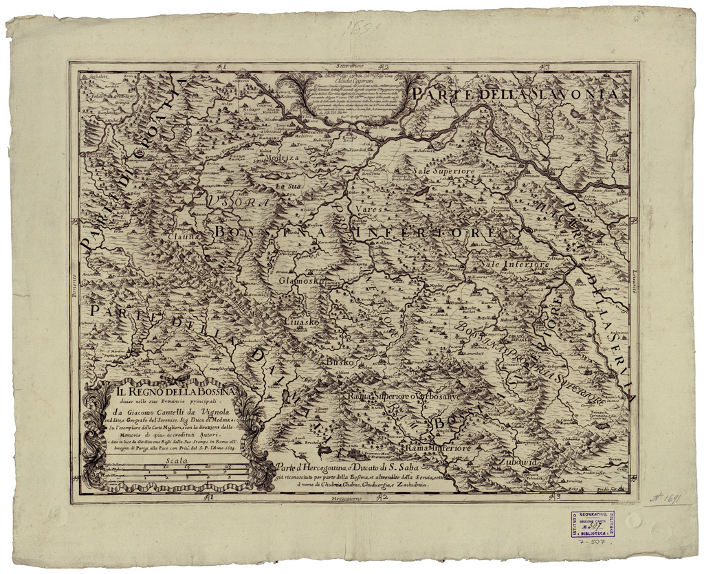 (N:34831) IL REGNO DELLA BOSSINA DIVISO NELLE SUE PROVINCIE PRINCIPALI (B0020664) Carte e stampe antiche: riproduzione a colori su carta (formato A1)