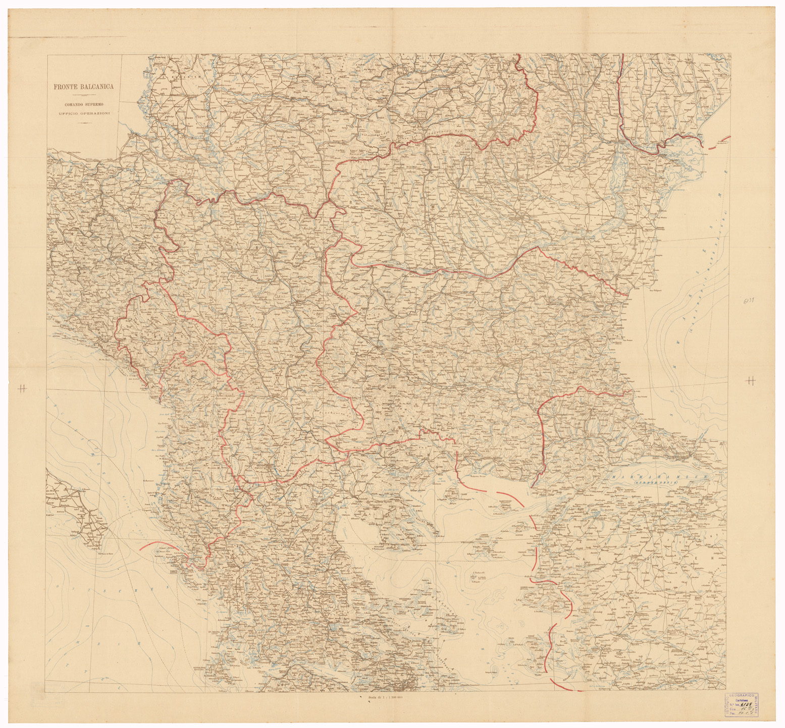 (N:35051) FRONTE BALCANICA (B0020753) Carte e stampe antiche: riproduzione a colori su carta (formato A1)