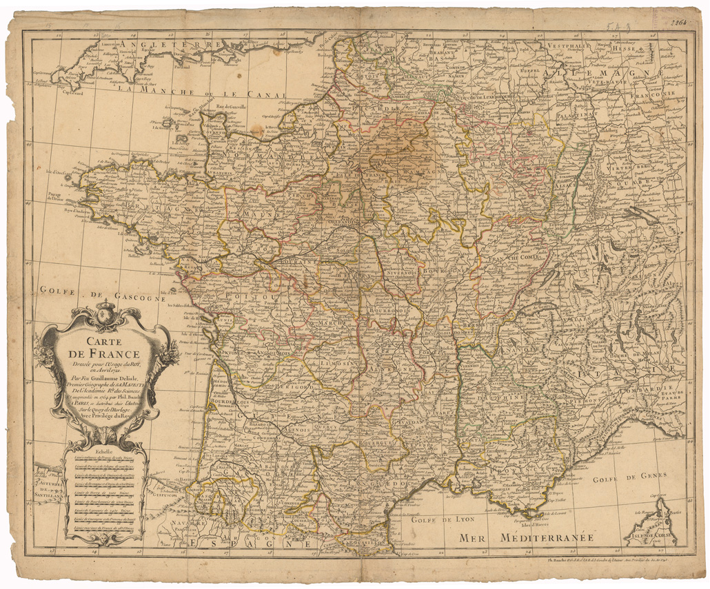 (N:35057) CARTE DE FRANCE (B0020760) Carte e stampe antiche: riproduzione a colori su carta (formato A1)