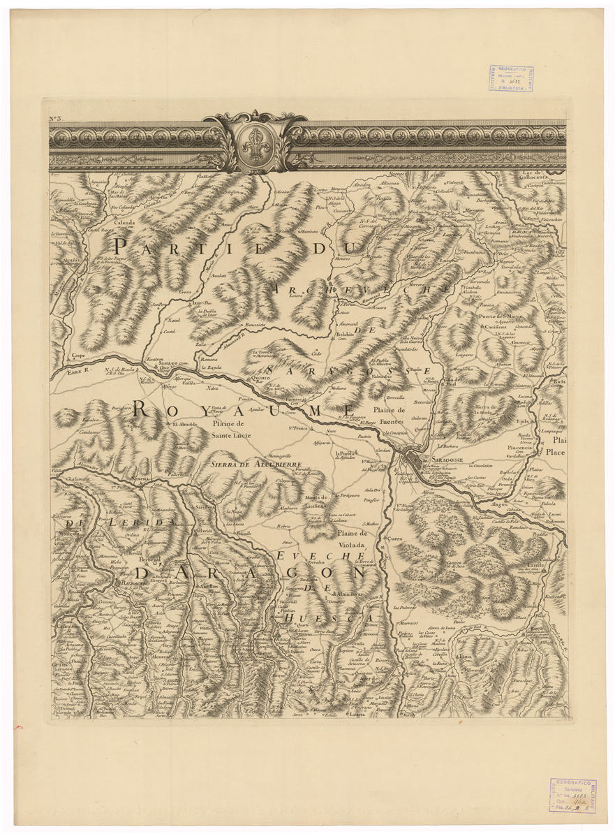 (N:35060) CARTE  GENERALE DES MONTS PYRINEES ET PARTIE DES ROYAUMES DE FRANCE ET D'ESPAGNE - FOGLIO 3 (B0020763) Carte e stampe antiche: riproduzione a colori su carta (formato A1)