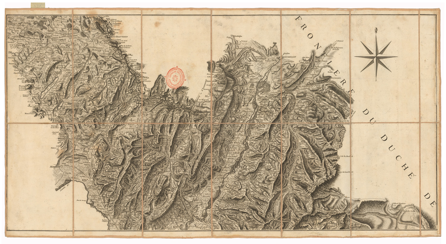(N:35069) CARTE GEOMETRIQUE DU HAUT DAUPHINE ET DE LA FRONTIERE ULTERIEURE - FOGLIO 2 (B0020773) Carte e stampe antiche: riproduzione a colori su carta (formato A1)