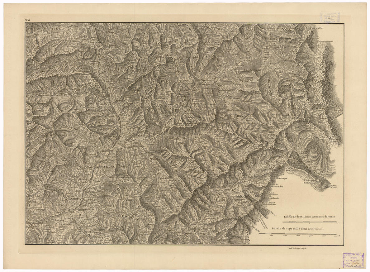 (N:35091) CARTE GEOMETRIQUE DU HAUT DAUPHINE ET DE LA FRONTIERE ULTERIEURE - FOGLIO 6 (B0020795) Carte e stampe antiche: riproduzione a colori su carta (formato A1)