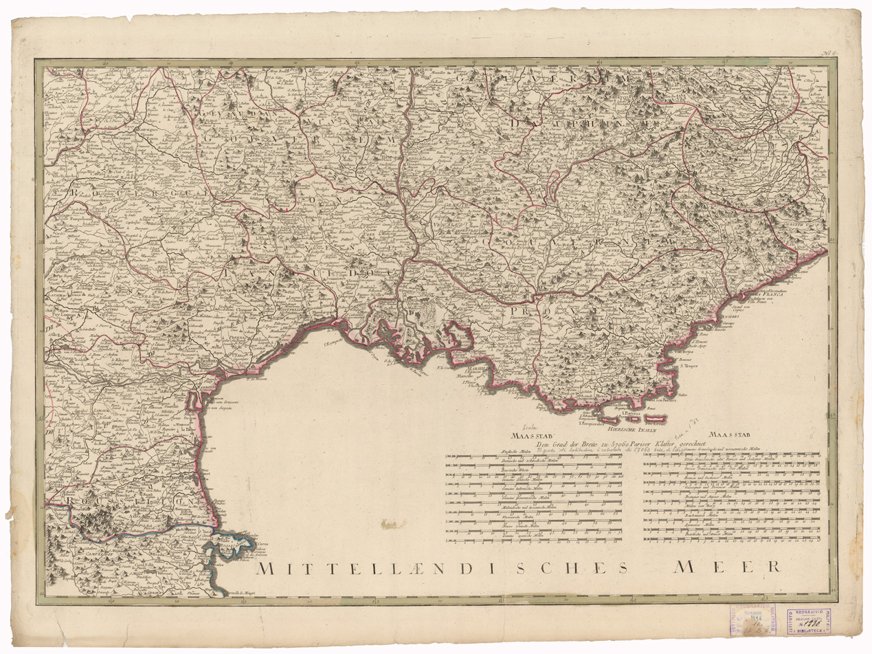(N:35100) NEUESTE GENERALKARTE VON FRANKREICH - CARTE DE L'EMPIRE FRANCAIS DIVISEE EN DEPARTEMENS - FOGLIO 6 (B0020804) Carte e stampe antiche: riproduzione a colori su carta (formato A1)