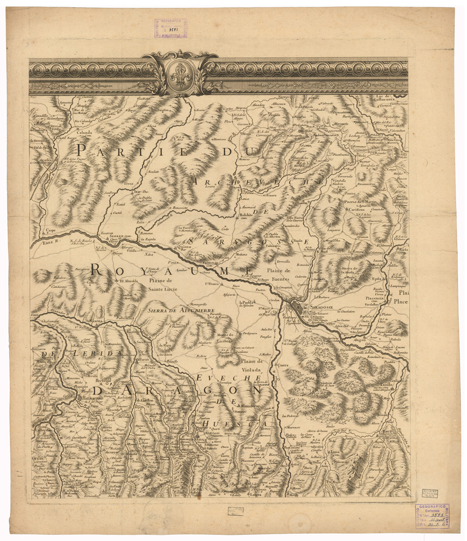 (N:35109) CARTE GENERALE DES MONTS PYRENEES ET PARTIE DES ROYAUMES DE FRANCE ET D'ESPAGNE - FOGLIO 3 (B0020813) Carte e stampe antiche: riproduzione a colori su carta (formato A1)