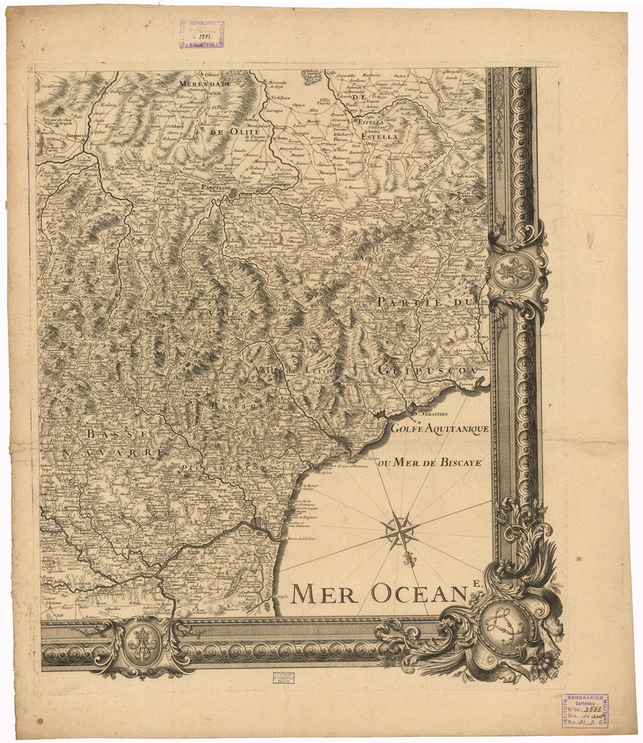 (N:35114) CARTE GENERALE DES MONTS PYRENEES ET PARTIE DES ROYAUMES DE FRANCE ET D'ESPAGNE - FOGLIO 8 (B0020818) Carte e stampe antiche: riproduzione a colori su carta (formato A1)