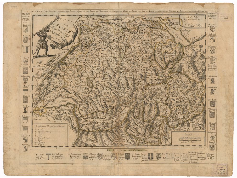 (N:35124) LA SUISSE (B0020856) Carte e stampe antiche: riproduzione a colori su carta (formato A1)