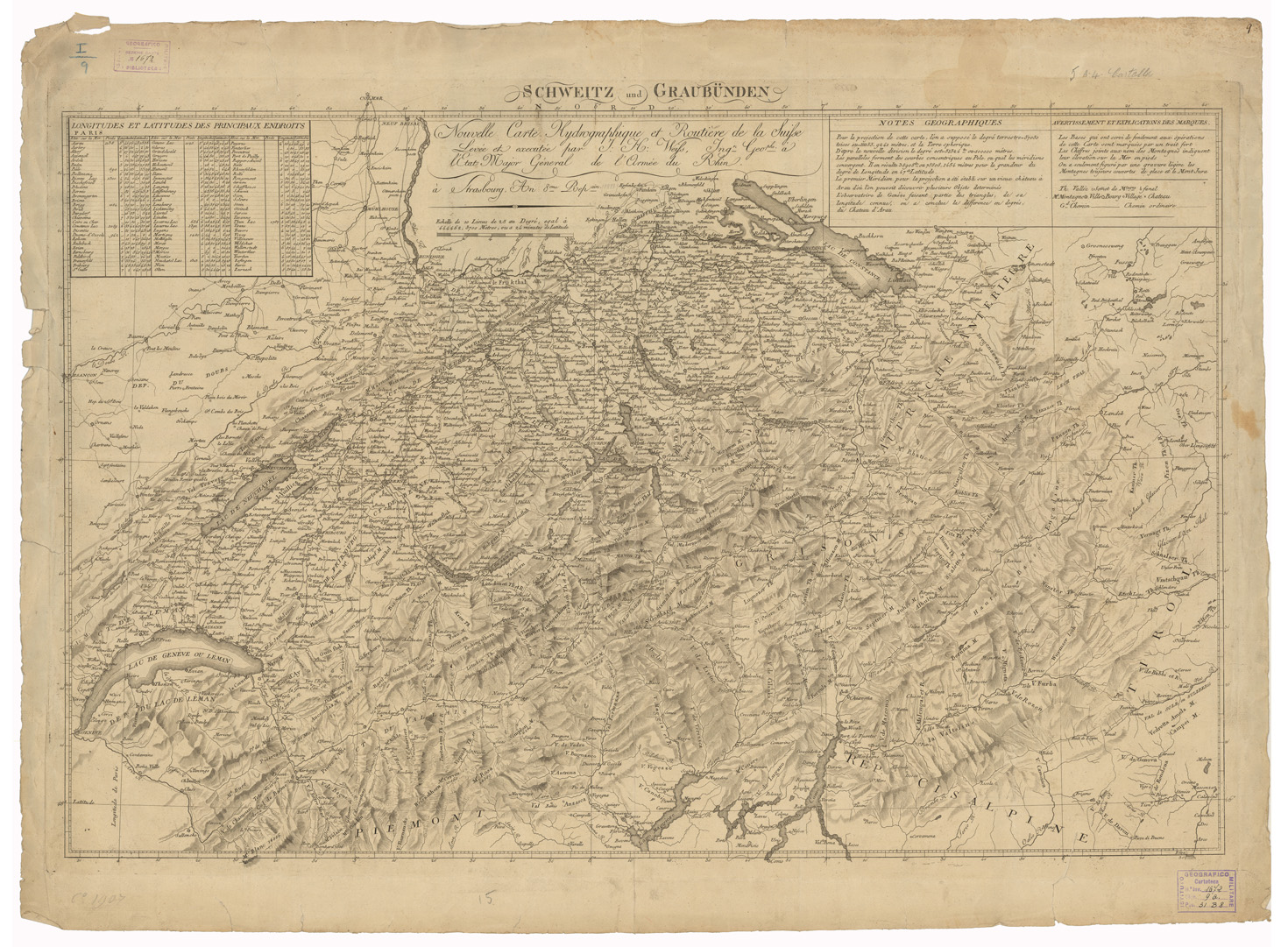 (N:35139) SCHWEITZ UND GRAUBUNDEN - NOUVELLE CARTE HYDROGRAPHIQUE ET ROUTIERE DE LA SUISSE ETC... (B0020871) Carte e stampe antiche: riproduzione a colori su carta (formato A1)