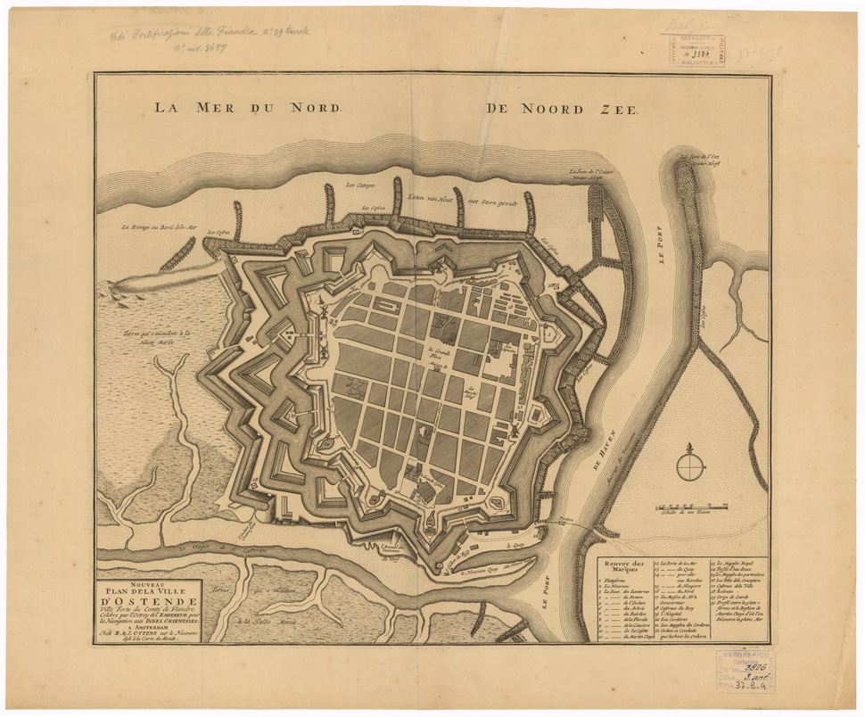 (N:35150) NOUVEAU PLAN DE LA VILLE D'OSTENDE ETC... (B0020883) Carte e stampe antiche: riproduzione a colori su carta (formato A1)