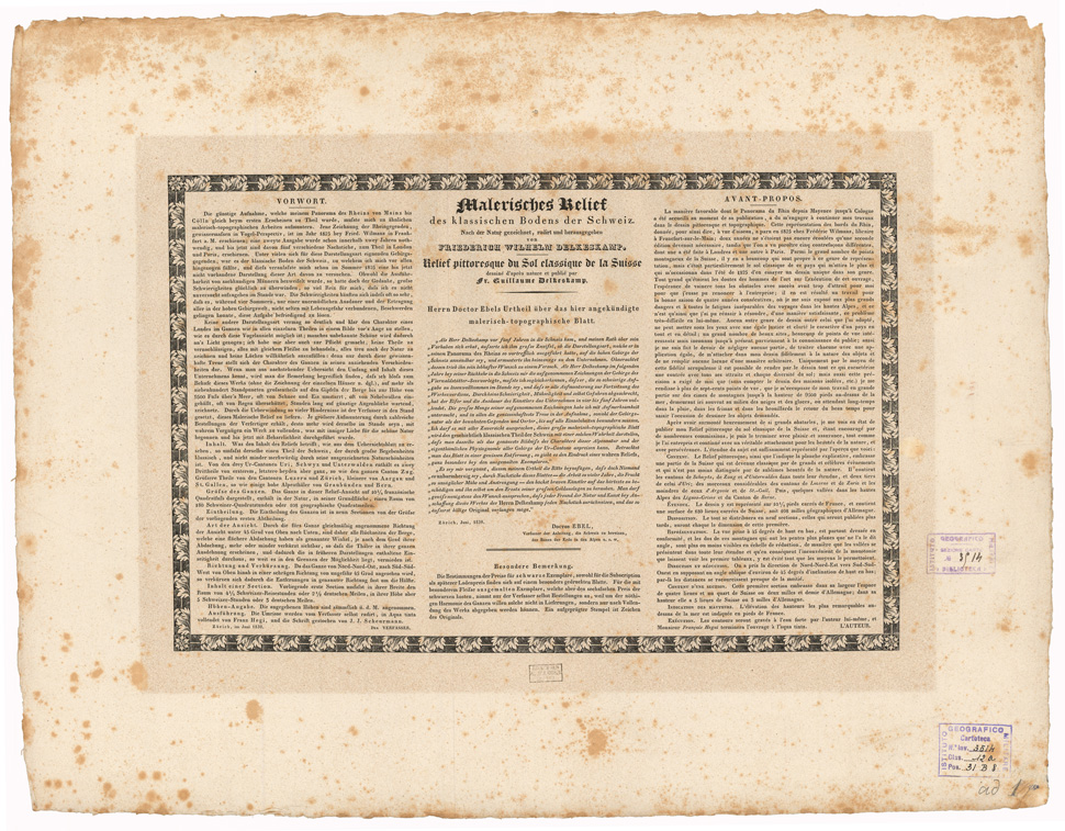 (N:35158) RELIEF PITTORESQUE DU SOL CLASSIQUE DE LA SUISSE ETC... - DESCRIZIONE (B0020891) Carte e stampe antiche: riproduzione a colori su carta (formato A1)