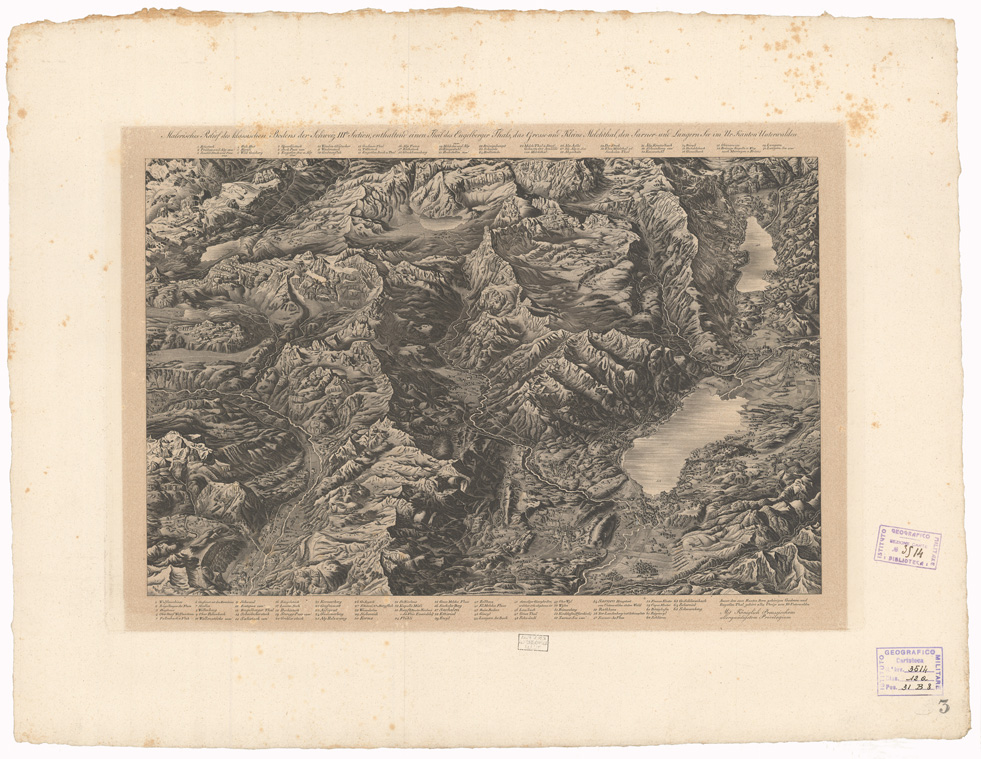 (N:35161) RELIEF PITTORESQUE DU SOL CLASSIQUE DE LA SUISSE ETC... - FOGLIO 3 (B0020894) Carte e stampe antiche: riproduzione a colori su carta (formato A1)