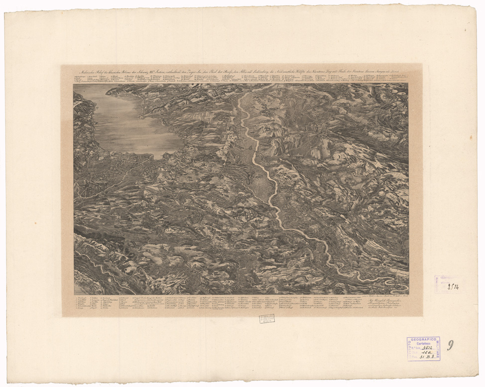 (N:35167) RELIEF PITTORESQUE DU SOL CLASSIQUE DE LA SUISSE ETC... - FOGLIO 9 (B0020900) Carte e stampe antiche: riproduzione a colori su carta (formato A1)