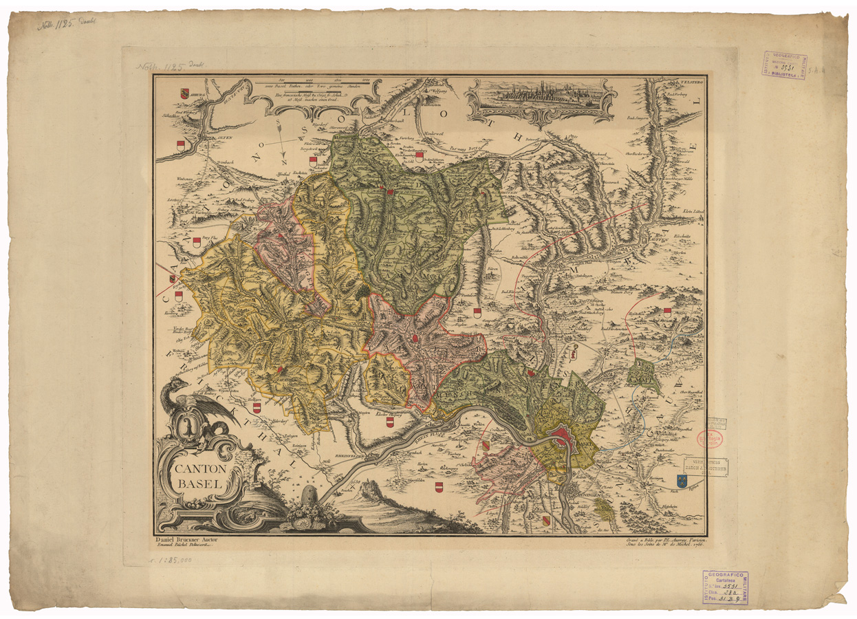 (N:35169) CANTON BASEL (B0020902) Carte e stampe antiche: riproduzione a colori su carta (formato A1)