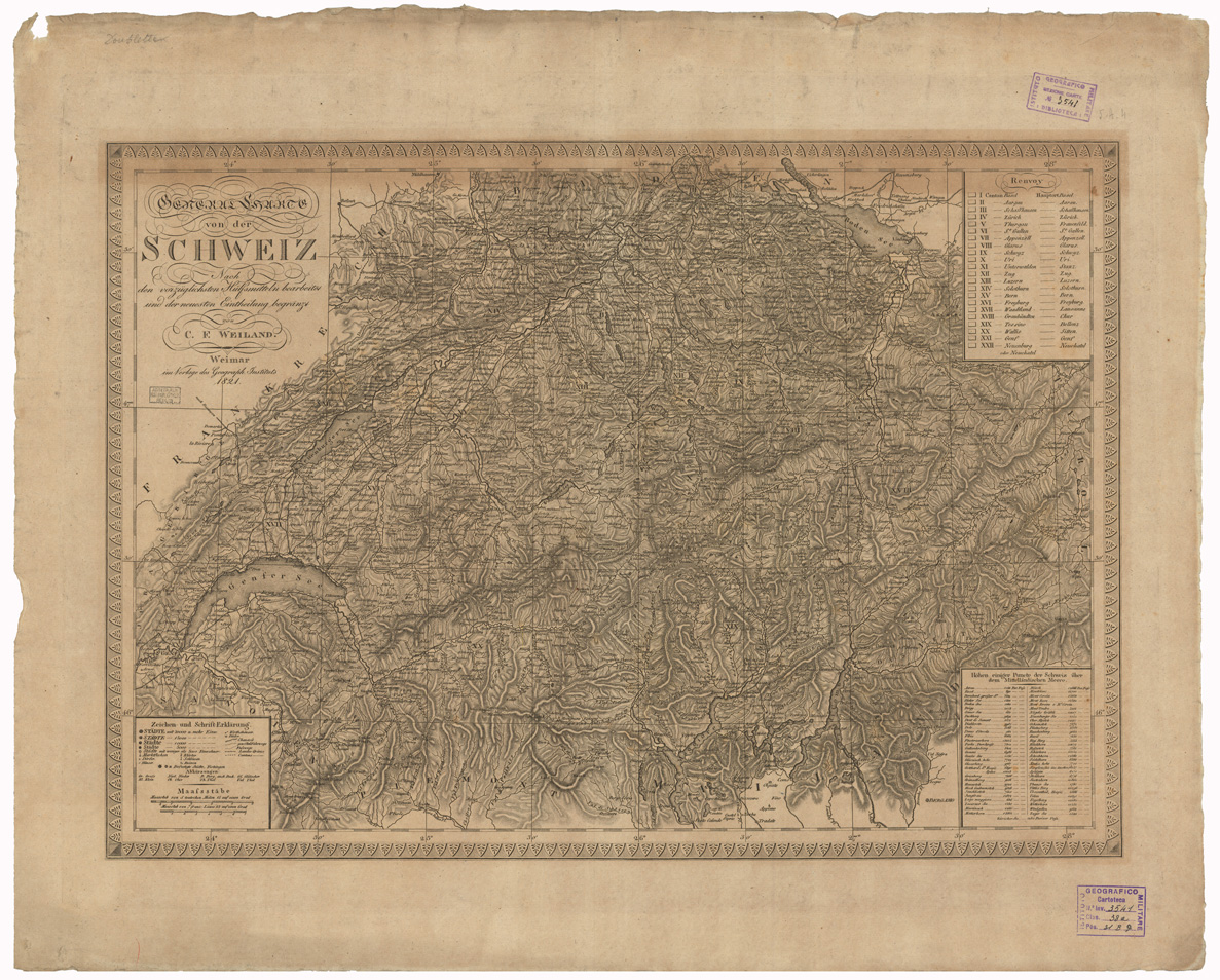(N:35176) GENERAL KARTE VON DER SCHWEIZ (B0020908) Carte e stampe antiche: riproduzione a colori su carta (formato A1)
