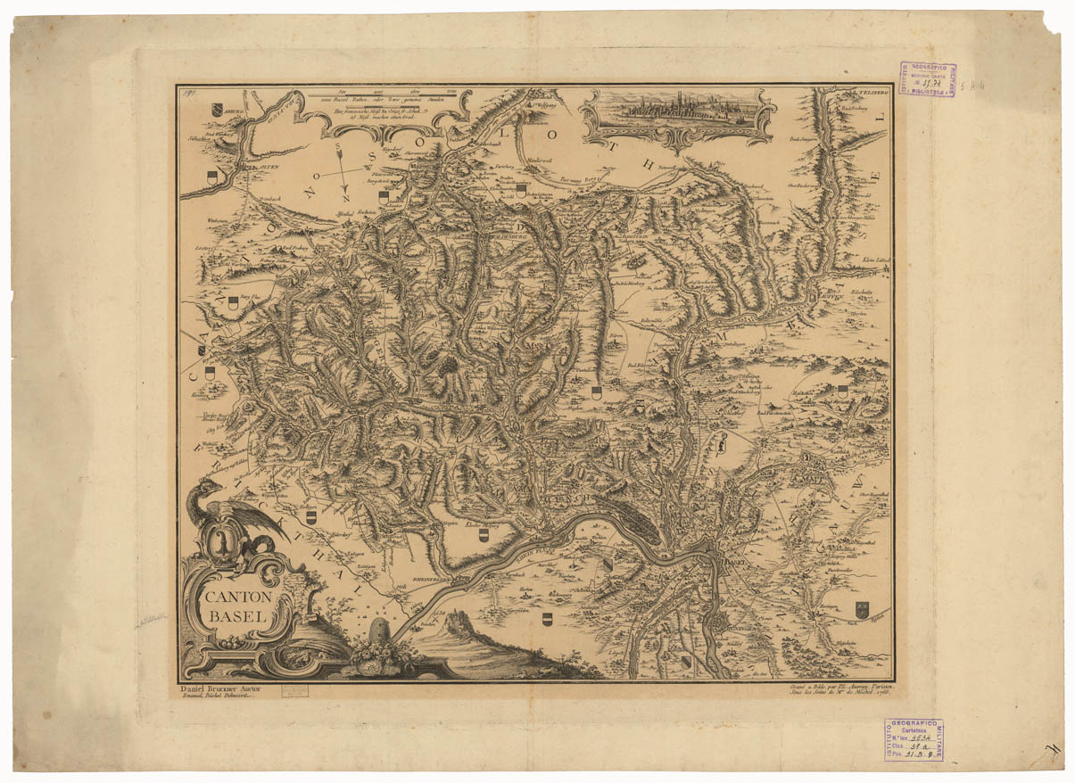 (N:35179) CANTON BASEL (B0020911) Carte e stampe antiche: riproduzione a colori su carta (formato A1)
