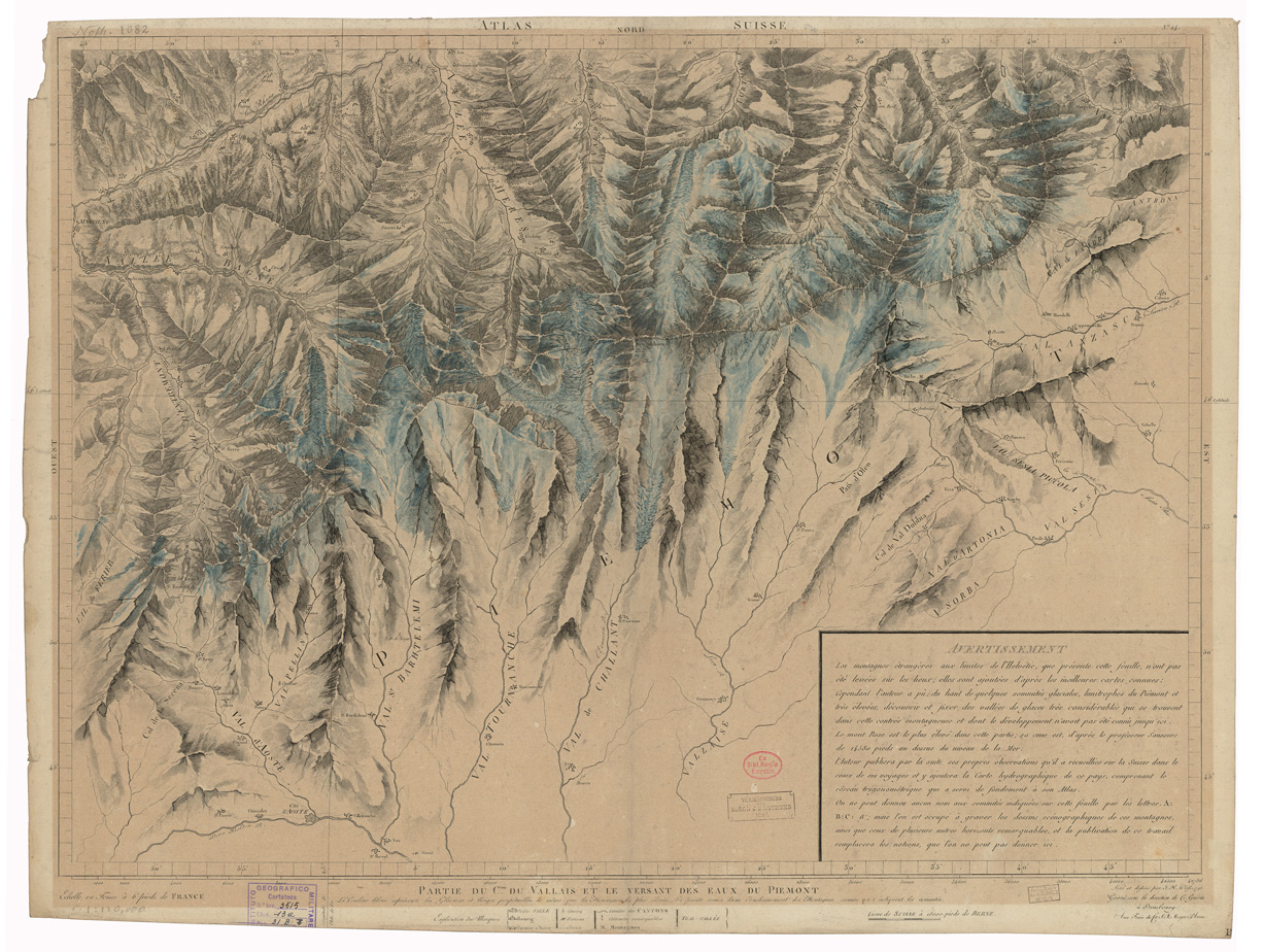 (N:35200) ASSEMBLAGE DE ATLAS SUISSE - PARTIE DU C.ton DU VALLAIS ET LE VERSANT DES EAUX DU PIEMONT - FOGLIO 14
 (B0020932) Carte e stampe antiche: riproduzione a colori su carta (formato A1)