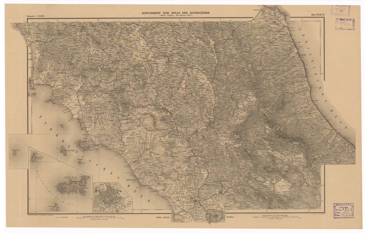 (N:35579) ATLAS DER ALPENLANDER - CARTE DES PAYS DES ALPES - FOGLIO 10 (B0020966) Carte e stampe antiche: riproduzione a colori su carta (formato A1)