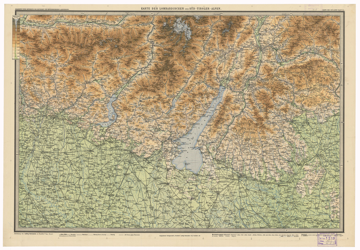 (N:35612) HYPSOMETRISCHE KARTE DER OST ALPEN (Carta ipsometrica delle Alpi Orientali) - FOGLIO 7 (B0020998) Carte e stampe antiche: riproduzione a colori su carta (formato A1)