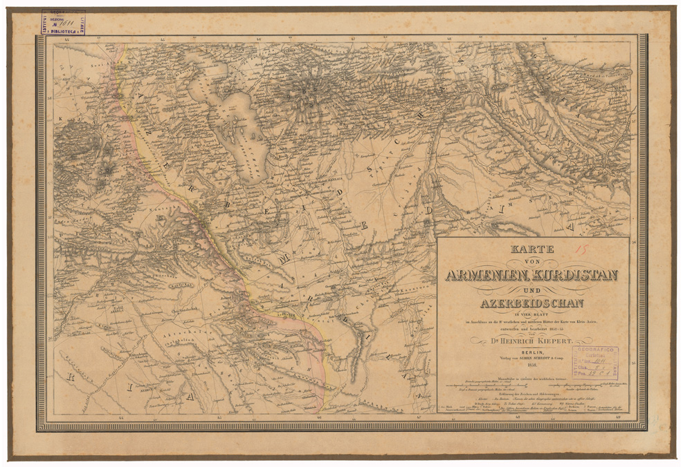 (N:35648) KARTE VON ARMENIEN, KURDISTAN UND AZERBEIDSCHAN - FOGLIO 1 (B0021072) Carte e stampe antiche: riproduzione a colori su carta (formato A1)