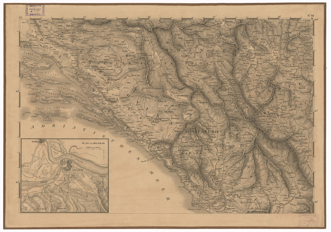 (N:35695) CARTE DER EUROPAEISCHEN TURKEY NEBST EINEM THEILE VON KLEINASIEN - FOGLIO N. 7 (B0021083) Carte e stampe antiche: riproduzione a colori su carta (formato A1)