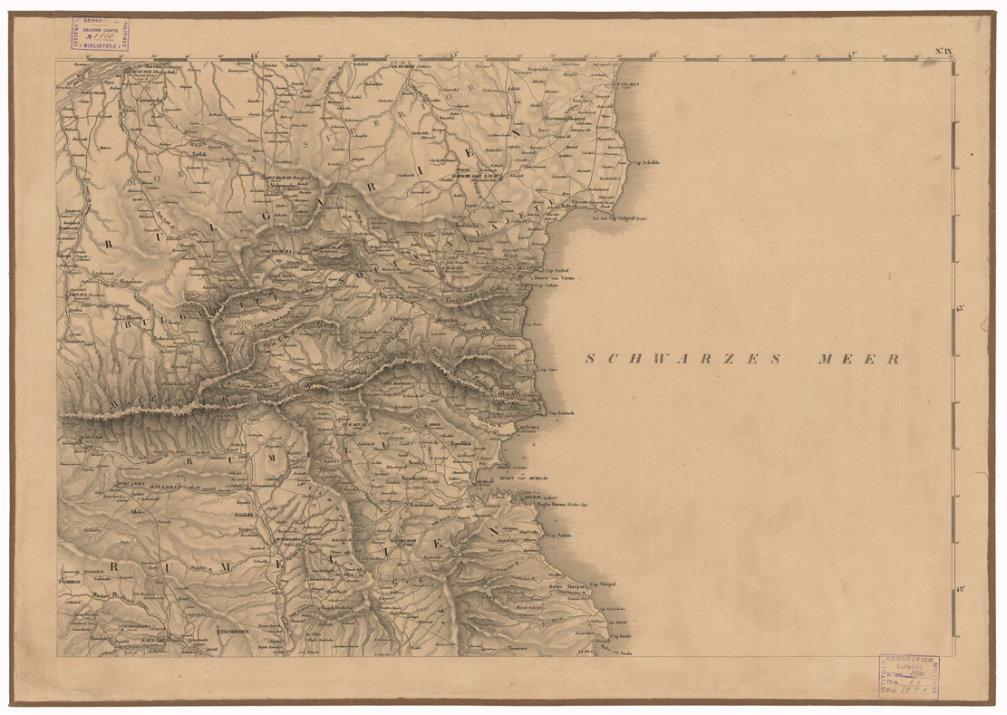 (N:35697) CARTE DER EUROPAEISCHEN TURKEY NEBST EINEM THEILE VON KLEINASIEN - FOGLIO N. 9 (B0021085) Carte e stampe antiche: riproduzione a colori su carta (formato A1)