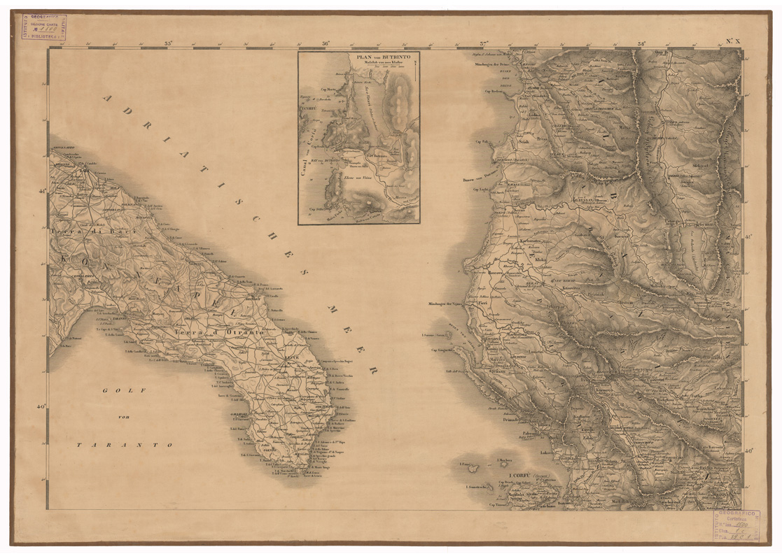 (N:35698) CARTE DER EUROPAEISCHEN TURKEY NEBST EINEM THEILE VON KLEINASIEN - FOGLIO N. 10 (B0021086) Carte e stampe antiche: riproduzione a colori su carta (formato A1)
