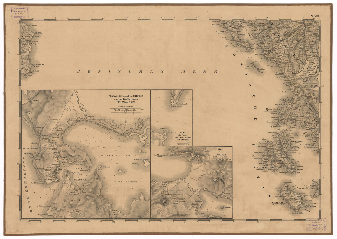 (N:35701) CARTE DER EUROPAEISCHEN TURKEY NEBST EINEM THEILE VON KLEINASIEN - FOGLIO N. 13 (B0021089) Carte e stampe antiche: riproduzione a colori su carta (formato A1)