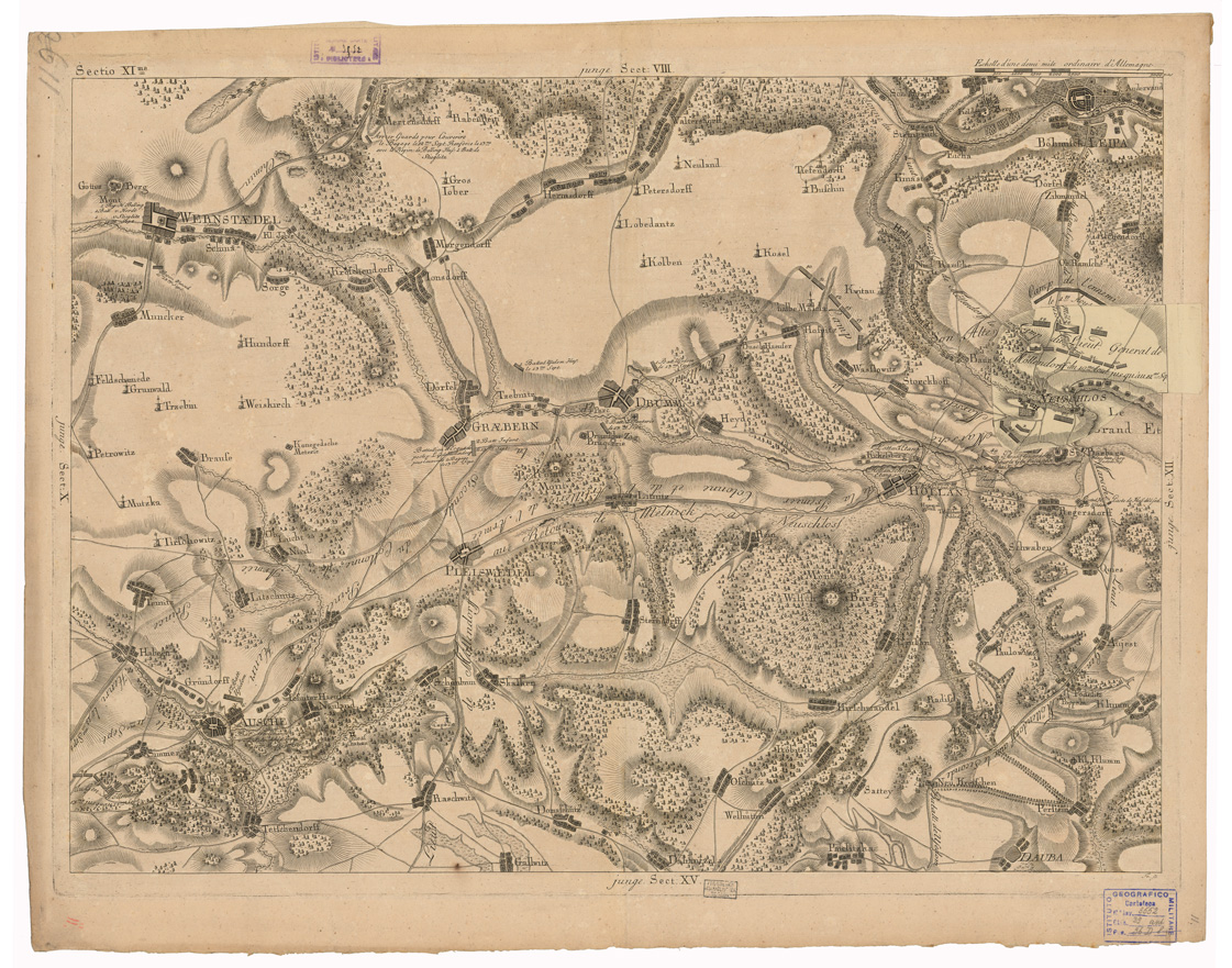 (N:35750) CARTE CHOROGRAPHIQUE ET MILITAIRE DE LA PARTIE DE LA SAXE DE LA BOHEME ECC... - FOGLIO 11 (B0021138) Carte e stampe antiche: riproduzione a colori su carta (formato A1)