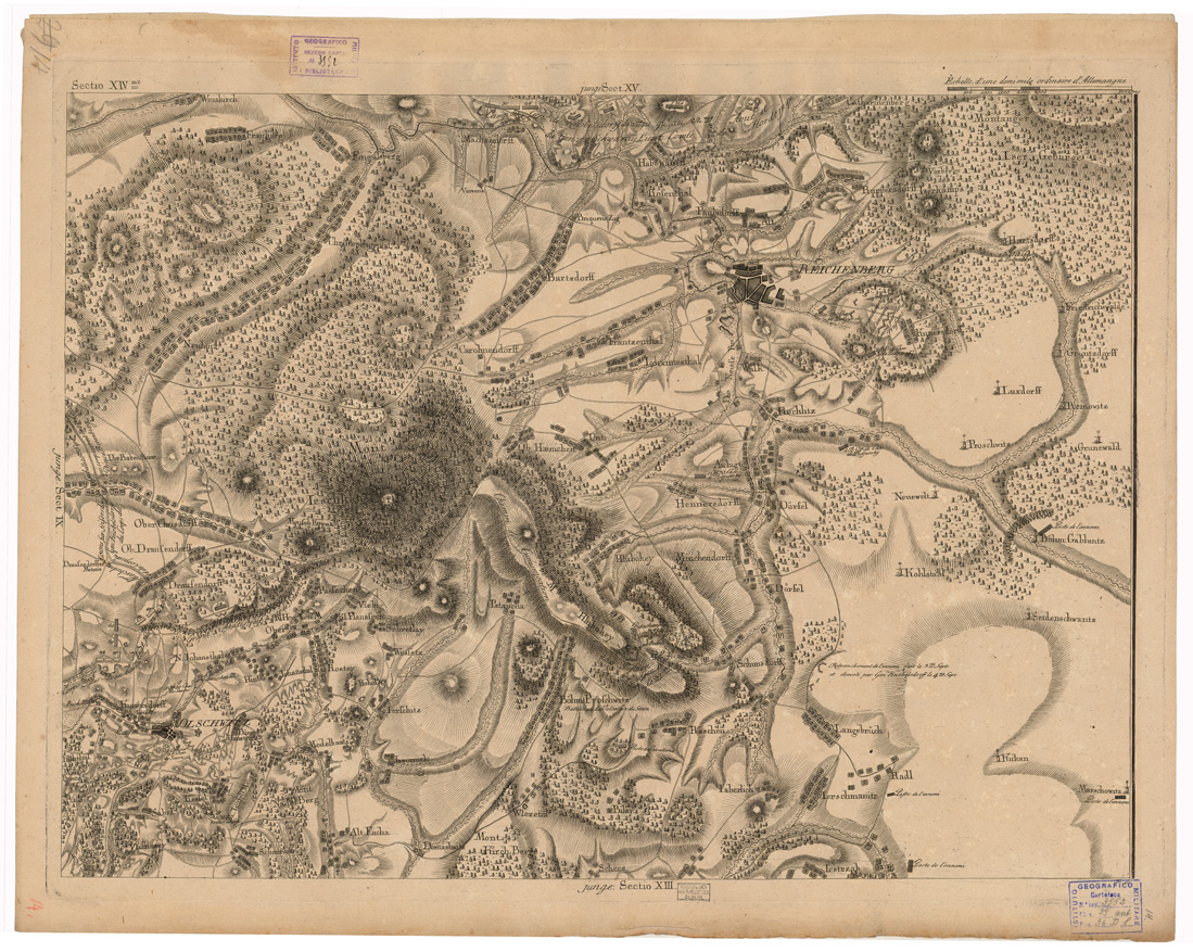 (N:35753) CARTE CHOROGRAPHIQUE ET MILITAIRE DE LA PARTIE DE LA SAXE DE LA BOHEME ECC... - FOGLIO 14 (B0021141) Carte e stampe antiche: riproduzione a colori su carta (formato A1)