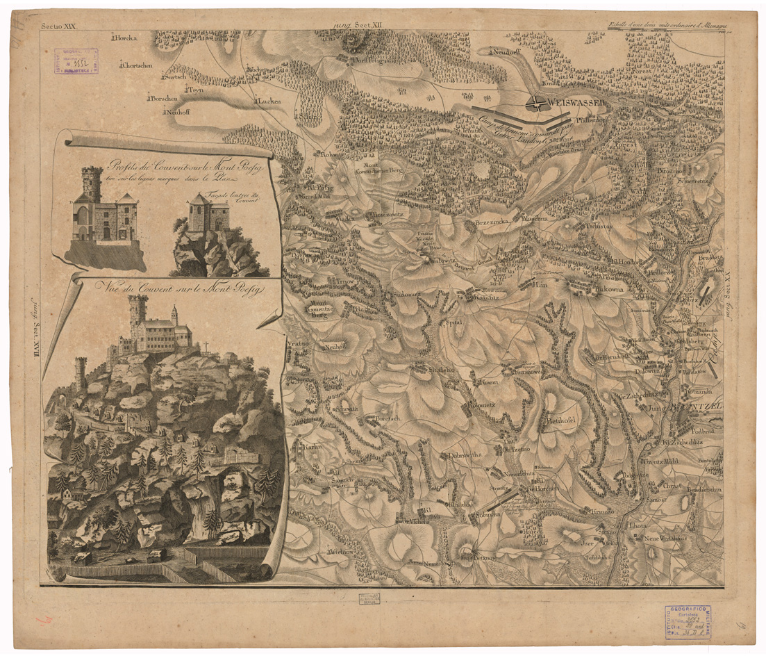 (N:35758) CARTE CHOROGRAPHIQUE ET MILITAIRE DE LA PARTIE DE LA SAXE DE LA BOHEME ECC... - FOGLIO 19 (B0021146) Carte e stampe antiche: riproduzione a colori su carta (formato A1)