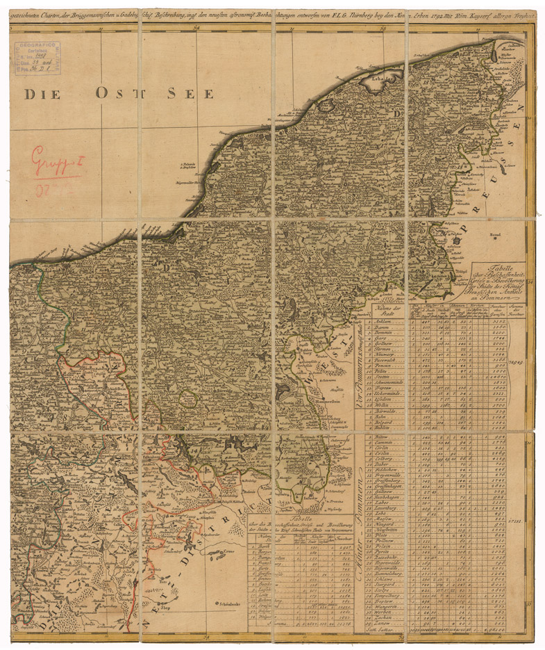(N:35761) CHARTE VON DEM HERZOGTHUM POMMERN ECC... - FOGLIO 2 (B0021149) Carte e stampe antiche: riproduzione a colori su carta (formato A1)