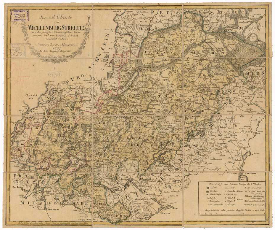 (N:35763) SPECIAL CARTE VON MECKLENBURGSTRELITZ (B0021151) Carte e stampe antiche: riproduzione a colori su carta (formato A1)