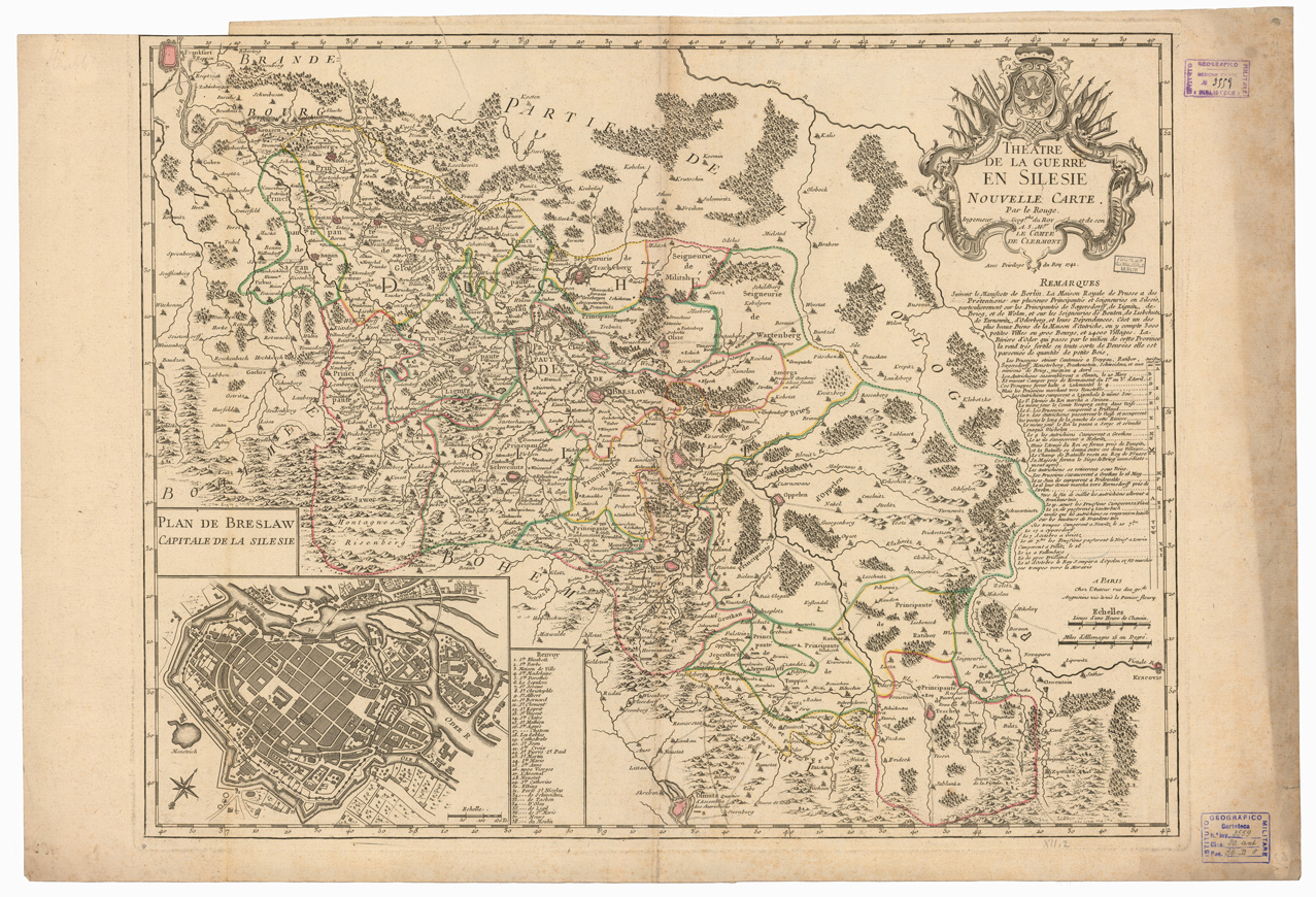 (N:35862) THEATRE DE LA GUERRE EN SILESIE (B0021176) Carte e stampe antiche: riproduzione a colori su carta (formato A1)