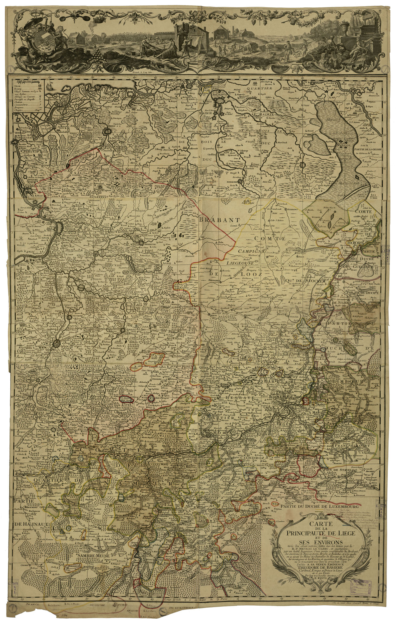 (N:35905) CARTE DE LA PRINCIPAUTE' DE LIEGE ET DE SES ENVIRONS (B0021216) Carte e stampe antiche: riproduzione a colori su carta (formato A1)