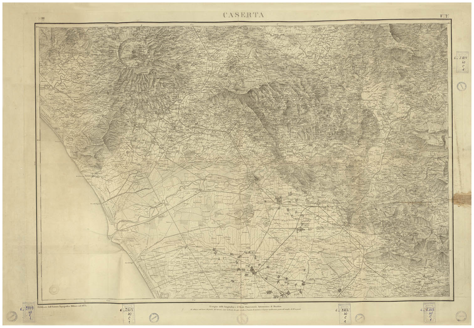 (N:36728) CASERTA - FOGLIO 2 (B0021298) Carte e stampe antiche: riproduzione a colori su carta (formato A1)