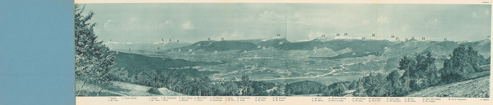 (N:36776) L'ESERCITO ITALIANO NELLA GRANDE GUERRA 1915-1918 - VOL. IV 1917 - TOMO 2 TER - Panorama 1 - L'altipiano di Asiago visto da Cima Echar (B0021330) Carte e stampe antiche: riproduzione a colori su carta (formato A1)