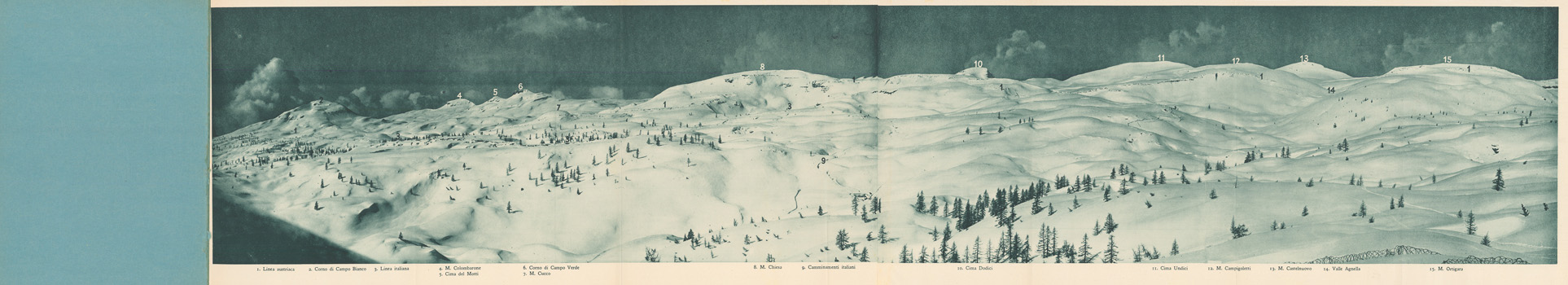 (N:36777) L'ESERCITO ITALIANO NELLA GRANDE GUERRA 1915-1918 - VOL. IV 1917 - TOMO 2 TER - Panorama 2 - Il terreno da Corno di Campo Bianco a della M. Ortigara visto da M. Lozze (B0021331) Carte e stampe antiche: riproduzione a colori su carta (formato A1)