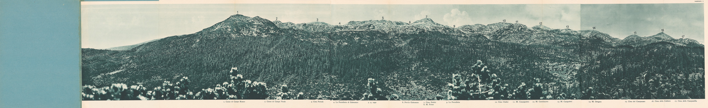 (N:36778) L'ESERCITO ITALIANO NELLA GRANDE GUERRA 1915-1918 - VOL. IV 1917 - TOMO 2 TER - Panorama 3 - Il terreno da Corno di Campo Bianco  Cima della Campanella visto da M. Palo (B0021332) Carte e stampe antiche: riproduzione a colori su carta (formato A1)