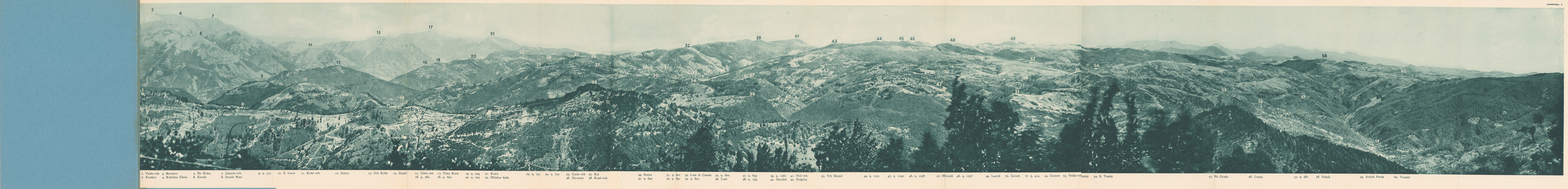 (N:36781) L'ESERCITO ITALIANO NELLA GRANDE GUERRA 1915-1918 - VOL. IV 1917 - TOMO 2 TER - Panorama 6 - il terreno da S. Lucia al torrente Avscek visto dal Globocak (B0021335) Carte e stampe antiche: riproduzione a colori su carta (formato A1)