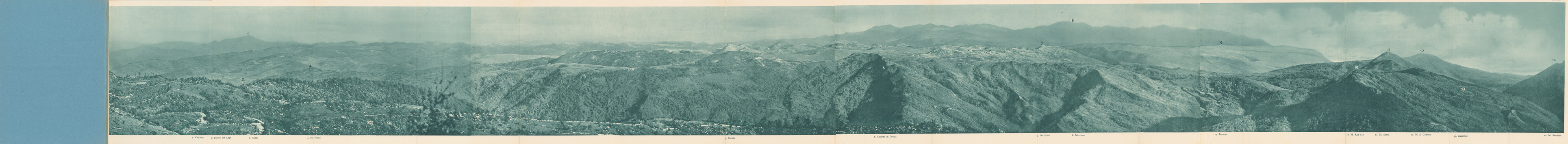 (N:36782) L'ESERCITO ITALIANO NELLA GRANDE GUERRA 1915-1918 - VOL. IV 1917 - TOMO 2 TER - Panorama 7 - Il terreno da Auzza al M. S. Gabriele visto dal M. Korada (B0021336) Carte e stampe antiche: riproduzione a colori su carta (formato A1)