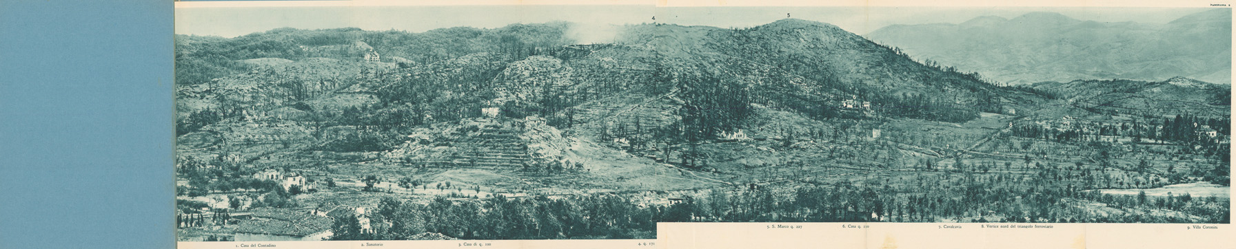 (N:36784) L'ESERCITO ITALIANO NELLA GRANDE GUERRA 1915-1918 - VOL. IV 1917 - TOMO 2 TER - Panorama 9 - Il M. S. Marco visto dal Castello di Gorizia (B0021338) Carte e stampe antiche: riproduzione a colori su carta (formato A1)