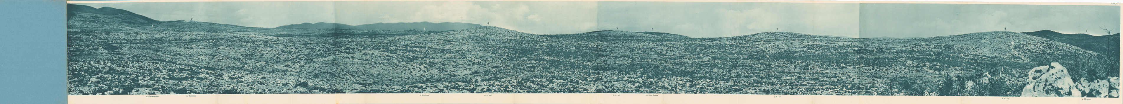 (N:36786) L'ESERCITO ITALIANO NELLA GRANDE GUERRA 1915-1918 - VOL. IV 1917 - TOMO 2 TER - Panorama 11 - Il Carso da Castagnevizza all'Hermada visto dalla q. 208 sud (B0021340) Carte e stampe antiche: riproduzione a colori su carta (formato A1)