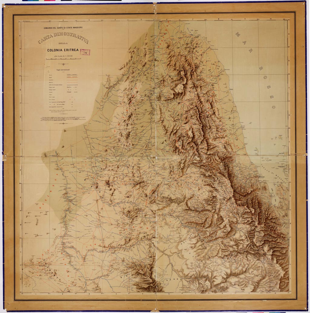 (N:4244) CARTA DIMOSTRATIVA DELLA COLONIA ERITREA (B0010780, B0010781, B0010782, B0010783, B10780-3) Carte e stampe antiche: riproduzione a colori su carta (formato A1)