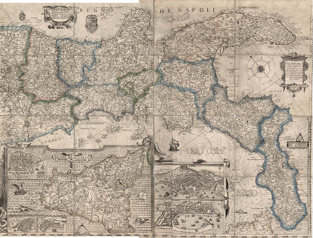 (N:15522) REGNO DI NAPOLI E SICILIA (B0012858, B0012859, B12858-59) Carte e stampe antiche: riproduzione a colori su carta (formato A1)