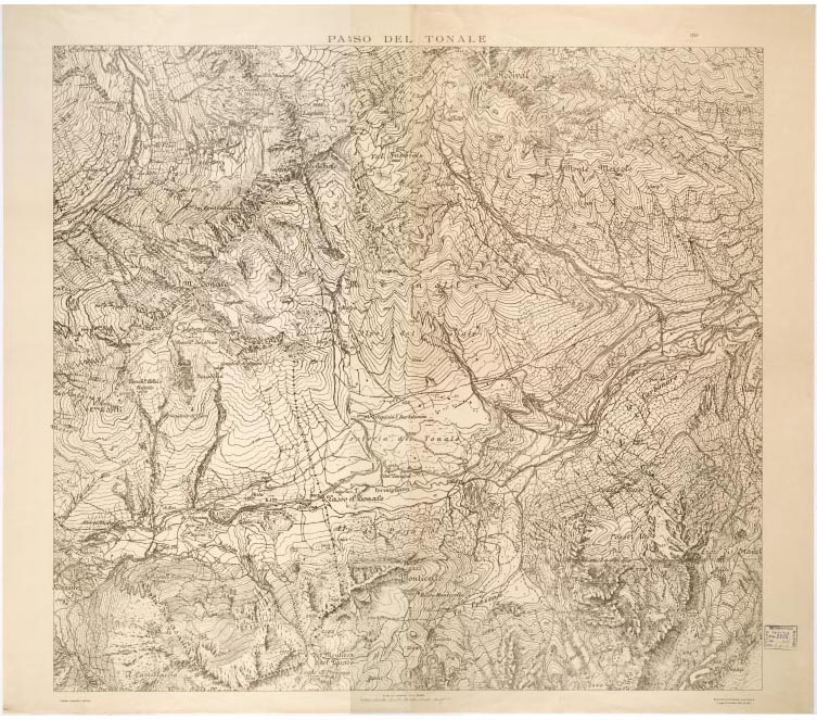 (N:13211) PASSO DEL TONALE (B0003061, B0003062, B3061-62) Carte e stampe antiche: riproduzione a colori su carta (formato A1)